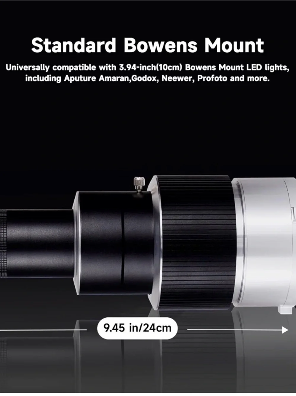 YSKE Optical Snoot Spotlight Projector Bowens Mount + 35 Gobos & 5 Color Gels